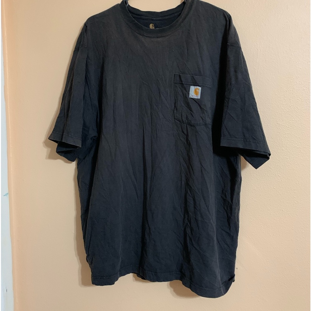Vintage Men Carhartt Short Sleeve T Shirt Size 2XL Solid Black Logo